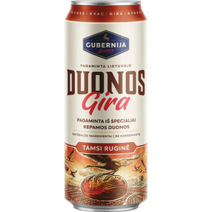 Квас Gubernija, Duonos Gira Tamsi Rugine, in can, 0.5 л