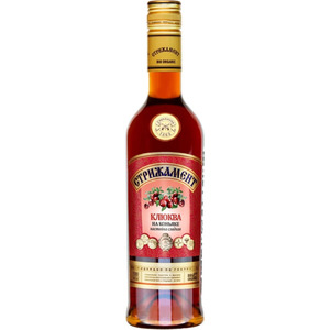 Ликер "Стрижамент" Клюква на Коньяке, настойка сладкая, 0.5 л