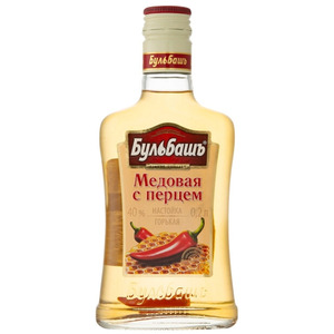 Ликер "Бульбашъ" Мядовая з перцам Беларуская, настойка горькая, 200 мл