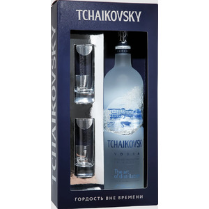 Водка Tchaikovsky (gift box with two shots) 0.7 л
