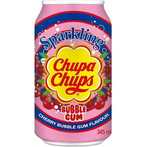 Вода "Chupa Chups" Sparkling Bubble Gum Cherry, in can, 345 мл