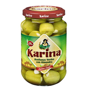 Оливки, каперсы, томаты "Karina" Aceitunas Verdes con Almendra, 350 г
