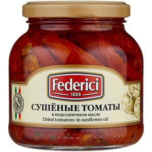 Оливки, каперсы, томаты "Federici" Dried Tomatoes in Sunflower Oil, 280 г