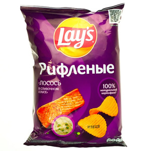 Чипсы картофельные Lay`s Рифленые Сливочный лосось 140 г