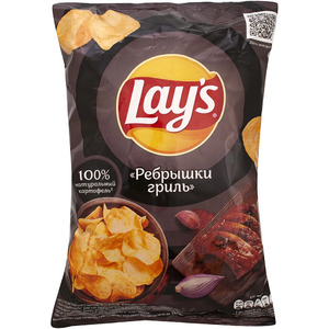 Чипсы картофельные Lay`s Ребрышки Гриль, 140 г