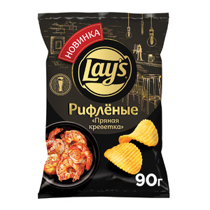 Чипсы картофельные Lay`s Рифленые Пряная креветка 90 г