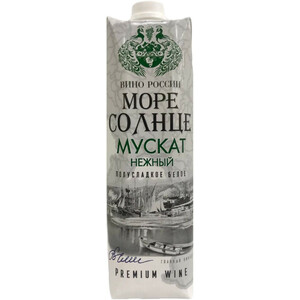 Вино "Море Солнце" Мускат Нежный, Тетра Призма, 1 л