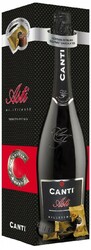 Игристое вино Canti, Asti DOCG, 2013, gift box with 3 chocolates
