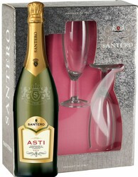 Игристое вино Santero, Asti DOCG, gift box with 2 glasses