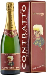 Игристое вино Giuseppe Contratto, "For England" Pas Dose, 2008, gift box