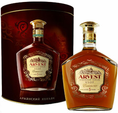 Коньяк "Арвест" ВСОП, в металлической тубе, 350 мл