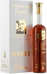 Коньяк "Хент" Экстра 10-летний, в подарочной коробке с сигарой, 0.75 л