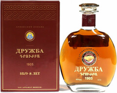 Коньяк "Дружба" 8-летний, в подарочной коробке, 0.5 л