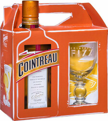 Ликер "Cointreau", gift box with cocktail glass, 0.7 л