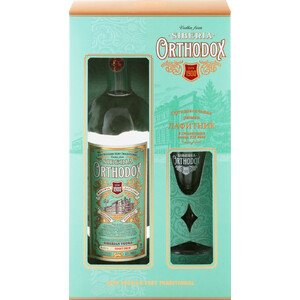 Водка "Orthodox", gift box with glass (lafitnik), 1 л