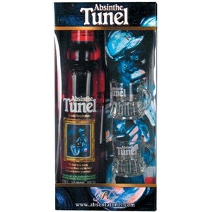 Абсент "Tunel" Red, gift box with 2 glasses, 350 мл