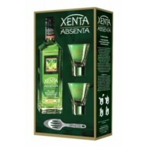 Абсент Xenta, gift box with 2 glasses & spoon, 0.7 л