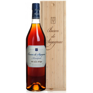 Арманьяк "Baron de Sigognac" 60 ans d'age, wooden box, 0.7 л