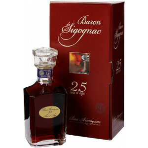 Арманьяк "Baron de Sigognac" 25 Аns d'Аge, carafe in gift box, 0.7 л