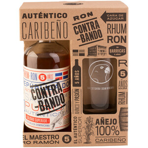 Ром "Contrabando" 5 Years Old, gift box with glass, 0.7 л