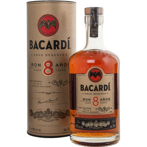 Ром "Bacardi" Gran Reserva 8 Anos, in tube, 0.7 л