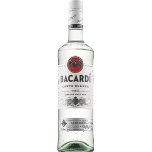 Ром "Bacardi" Carta Blanca, with metal cup, 0.7 л