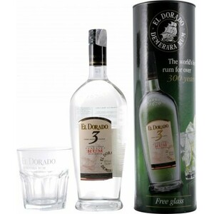Ром "El Dorado" 3 Years Old Cask Aged, gift tube with glass, 0.7 л