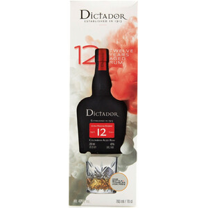 Ром "Dictador" 12 Years Old, gift box with 1 glass, 0.7 л