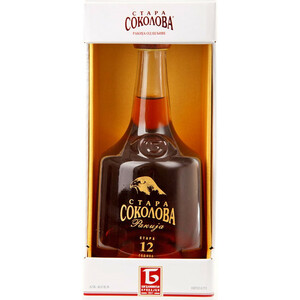 Бренди "Стара Соколова" 12, в подарочной коробке, 0.7 л