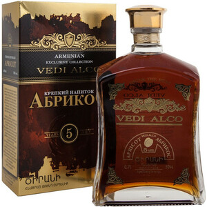 Бренди Vedi Alco, Apricot 5 Years, gift box, 0.7 л