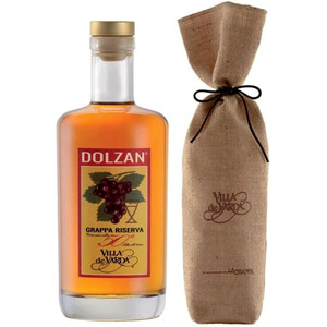 Граппа Villa de Varda, Grappa Riserva Dolzan 50%, gift bag, 0.7 л