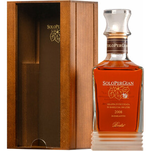 Граппа Berta, "SoloPerGian", 2008, wooden box, 0.7 л