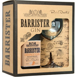 Джин "Barrister" Orange, gift box with glass, 0.7 л