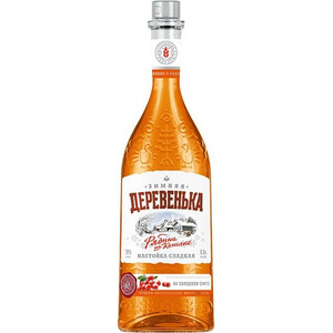 Ликер "Зимняя деревенька" Рябина на коньяке, настойка сладкая, 0.5 л