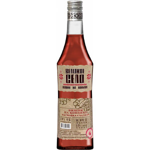 Ликер "Великое Село" Вишня на коньяке, настойка сладкая, 0.45 л