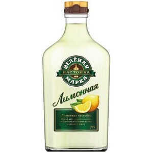 Ликер "Зеленая Марка" Лимонная, настойка сладкая (фляжка), 100 мл