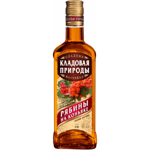 Ликер Альфа Люкс, "Кладовая Природы" со вкусом Рябины на коньяке, Настойка сладкая, 0.5 л