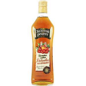Ликер "Золотой рецепт" Рябиновая на коньяке, настойка сладкая, 0.5 л