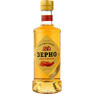 Ликер "Зерно" Мед и Перец, Настойка горькая, 0.5 л