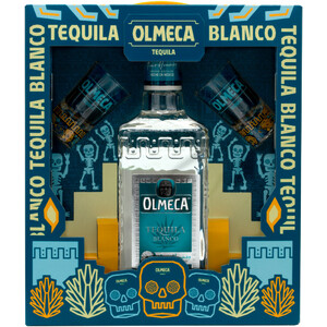 Текила "Olmeca" Blanco, gift box with 2 glasses, 0.7 л