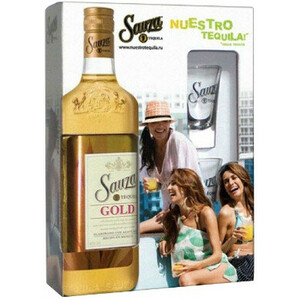 Текила "Sauza" Gold, with 2 glasses, 0.7 л