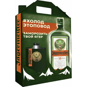 Ликер "Jagermeister", gift box & flask, 0.7 л
