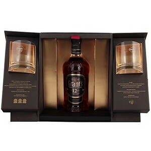 Виски "Grant's" 12 Years Old, gift box with 2 glasses, 0.75 л