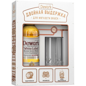 Виски "Dewar's" White Label, gift box with 1 glass, 0.7 л