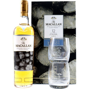 Виски Macallan Fine Oak 12 Years Old, gift box and 2 glasses, 0.7 л