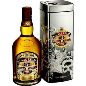 Виски Chivas Regal 12 years old, with New Year metal box, 0.75 л