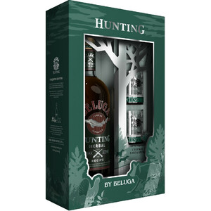 Ликер "Белуга Хантинг" Травяной Биттер, в подарочной коробке с 2 стопками, 0.7 л