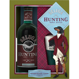 Ликер "Белуга Хантинг" Ягодный Биттер, в подарочной коробке с керамической кружкой, 0.7 л