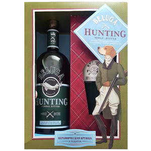 Ликер "Белуга Хантинг" Травяной Биттер, в подарочной коробке с керамической кружкой, 0.7 л