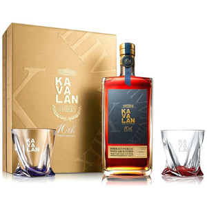 Виски "Kavalan" Bordeaux Pauillac Wine Cask Matured, gift set with 2 glasses